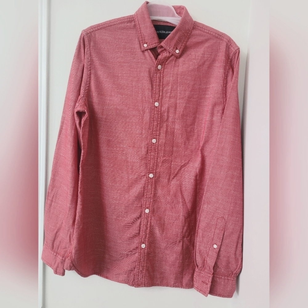 Calvin Klein Jeans - Cotton Button-down Long Sleeve Shirt - Size S